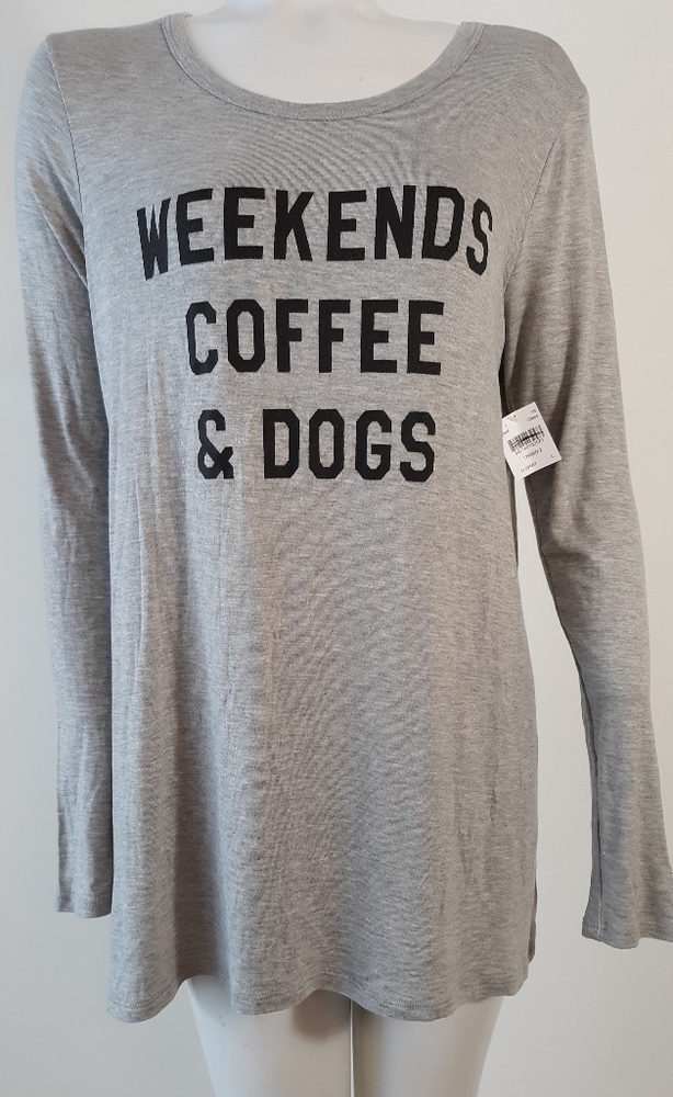 New Weekends Coffee and Dogs long sleeve tshirt